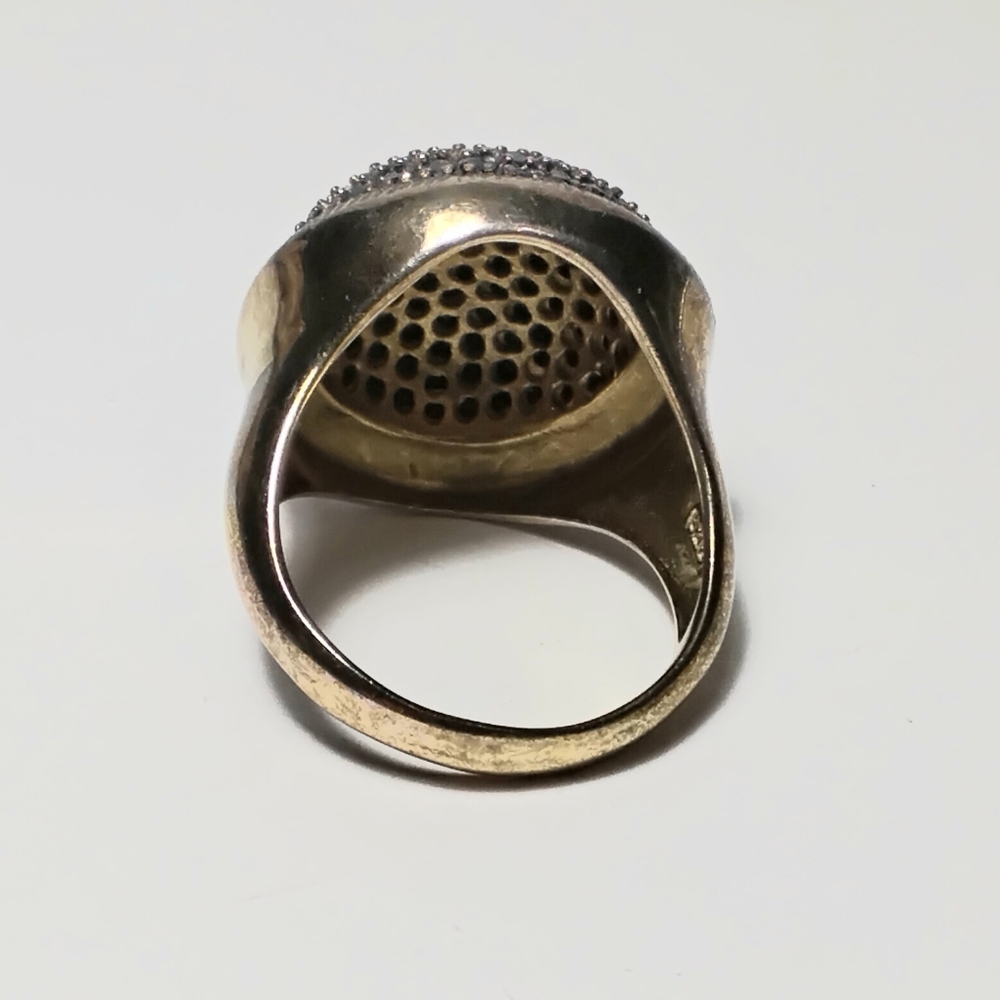 925 Bronze Milor Italy Black Spinel Ring Sz 10 - Picture 4 of 8